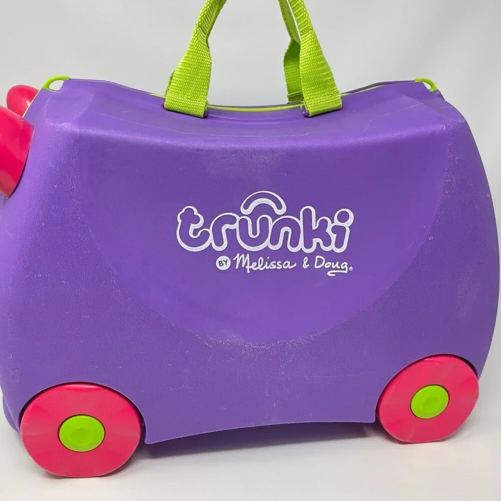 Trunki Ride On Kids Suitcase Purple Pink Green Melissa & Doug Luggage No Strap